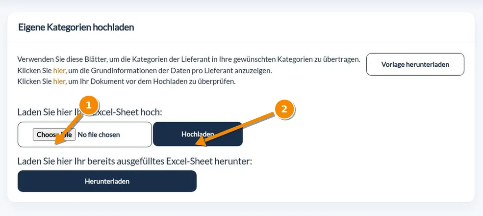 Upload excel sheet