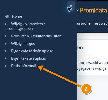 Dashboard hamburger menu
