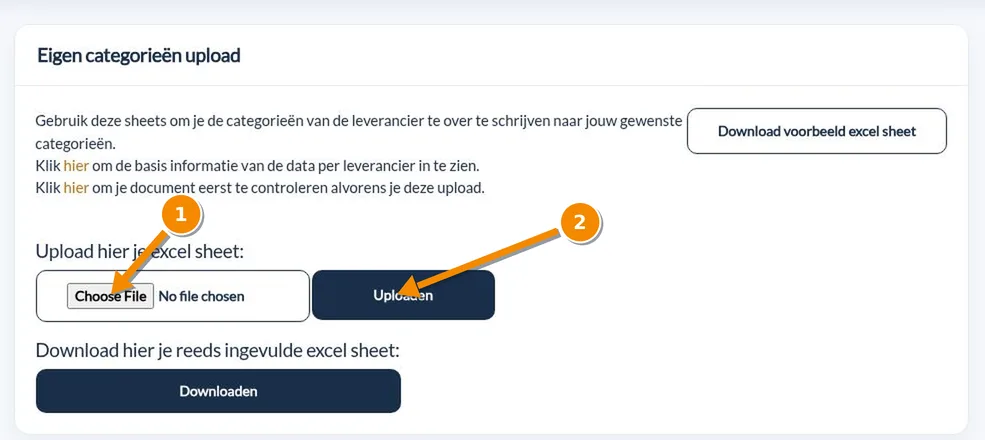 Upload excel sheet